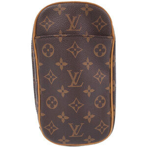 Louis Vuitton Monogram Leather Brown Pochette Ganjou Body Bag